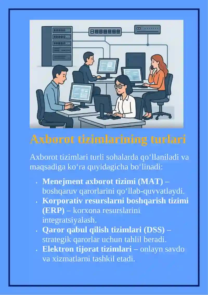 "Axborot tizimlarining iqtisodiy samaradorlikka ta’siri" 4