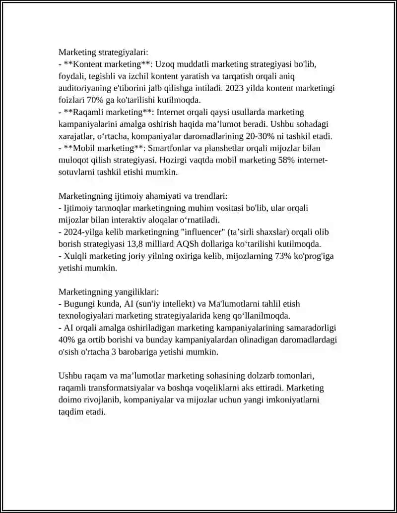 MARKETINGNING MOHIYATI VA UNING RIVOJLANISHINING ASOSIY BOSQICHLARI 4