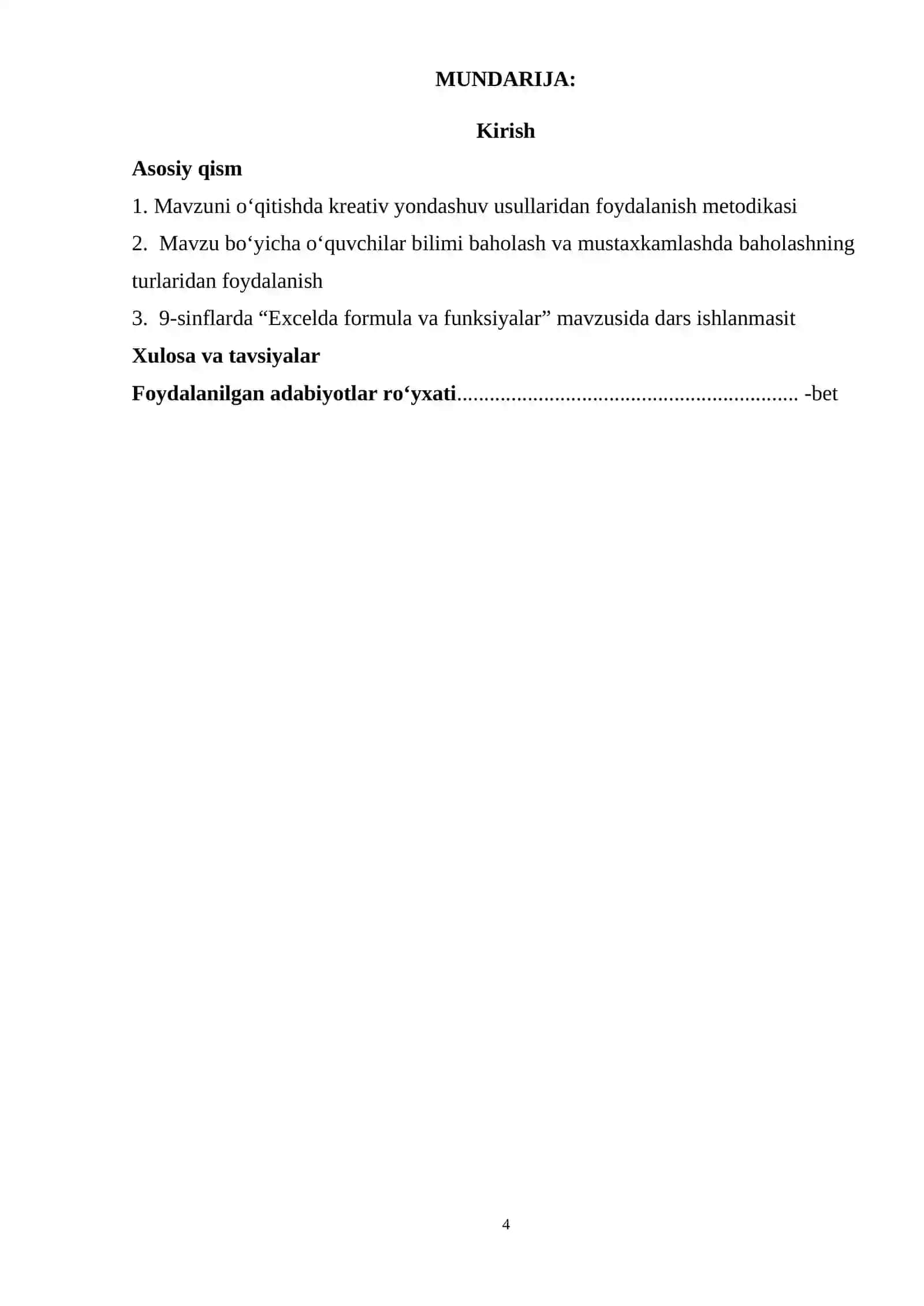 Excelda formula va funksiyalar 4