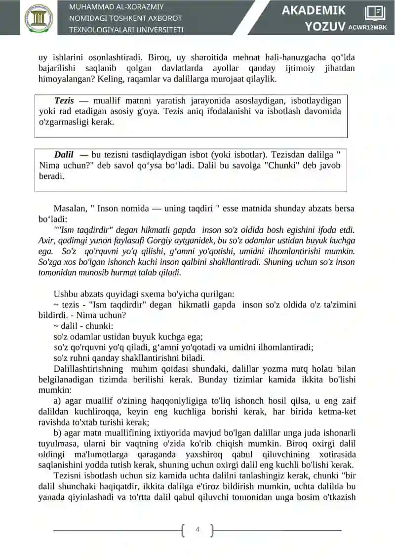 MAVZU - ESSE HAQIDA TUSHUNCHA. ESSE TURLARI 4