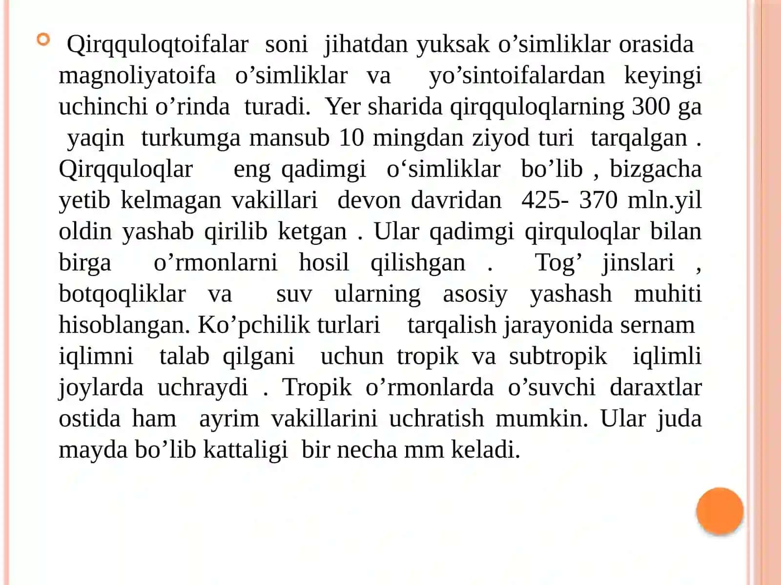 Qirqquloqtoifa (polypodiophyta) bo'limi dorivor o'simliklar ro'yxatini shakllantirish 4