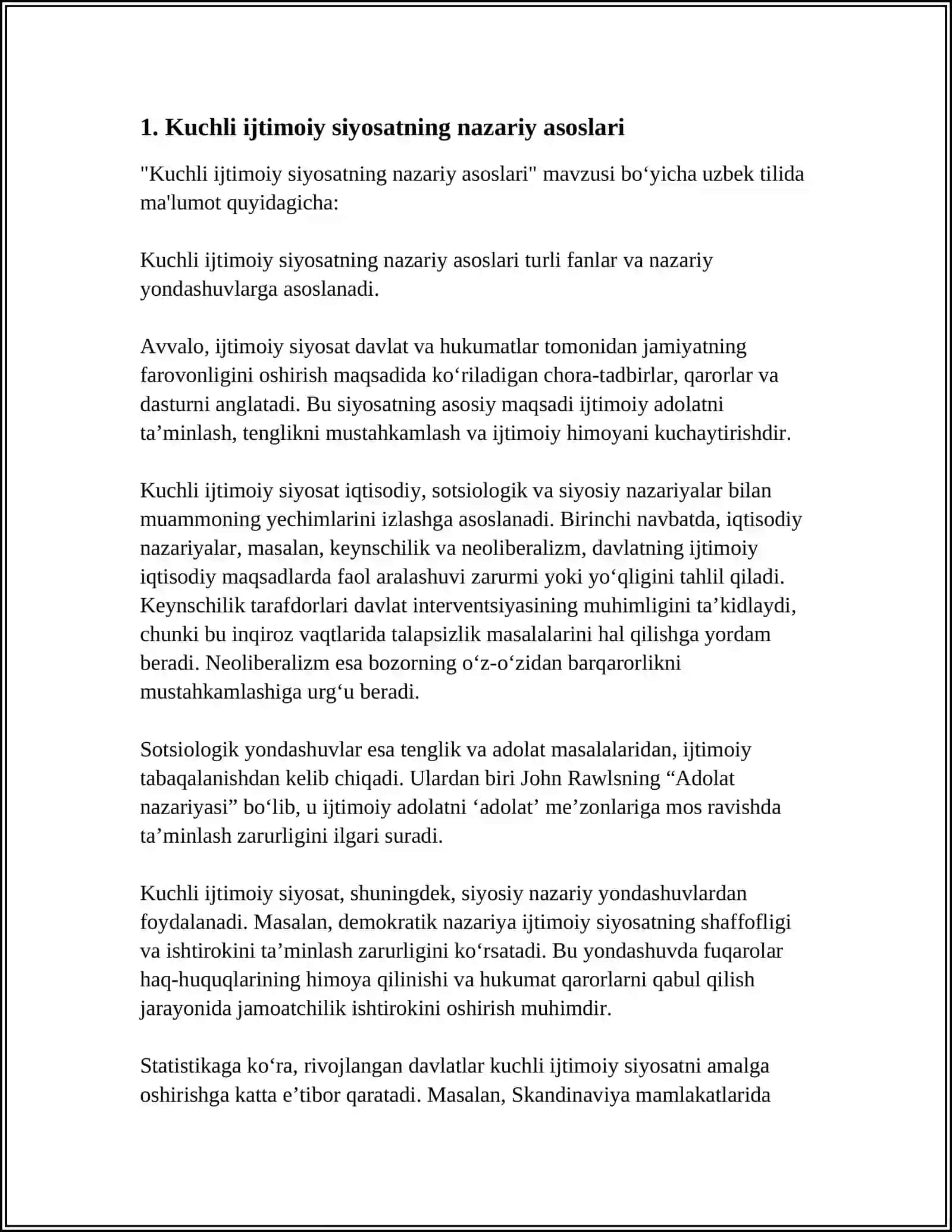 Kuchli Ijtimoiy Siyosat Konsepsiyasizning Shakllanishi Bosqichlari va Rivojlanishi 4