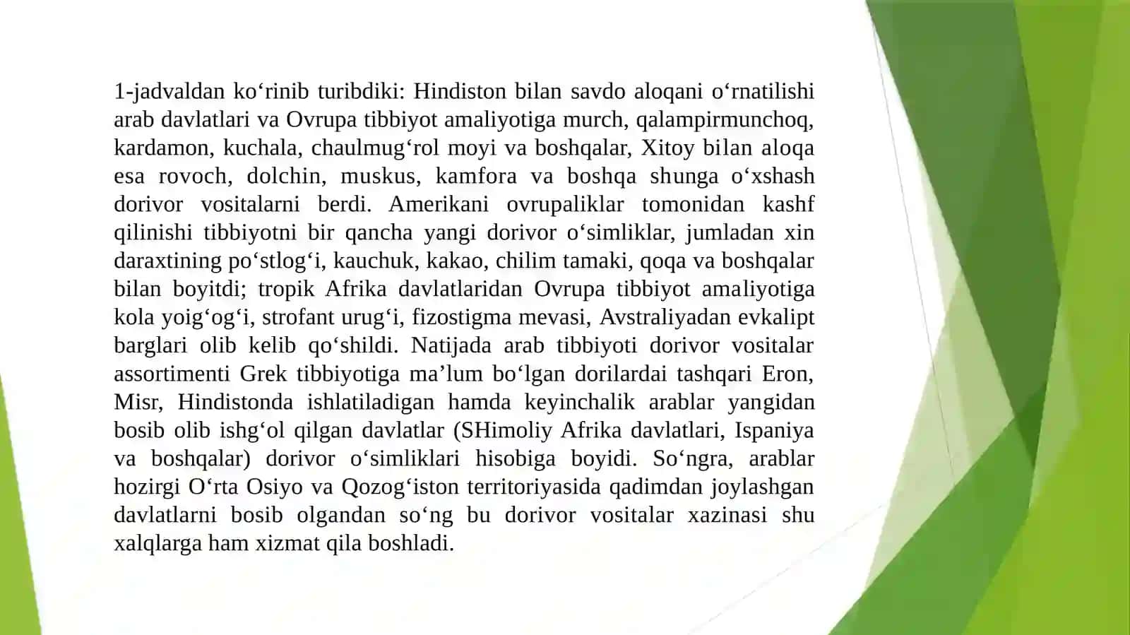 Yangi istiqbolli o‘simlik ustida izlanish usullari 4