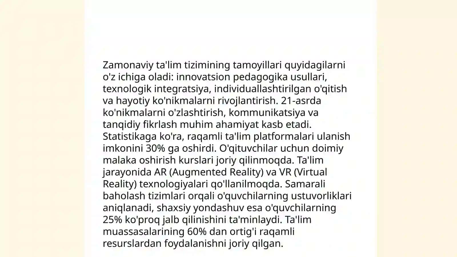 O'zbekiston Respublikasi ta'lim to'g'risidagi qonun mazmun mohiyati. Kasb ta'lim fanini pridmeti maqsadi va vazifalari 4