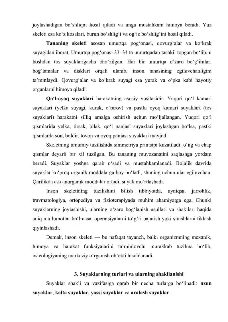 Osteologiya- tayanch harakat talimi 4