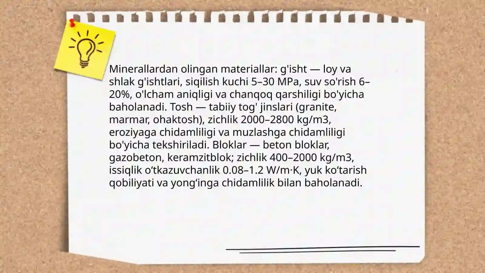 Qurilish tashkilotlarida ishlatiladigan materiallarning tasnifi, tavsifi va baholanishi 4