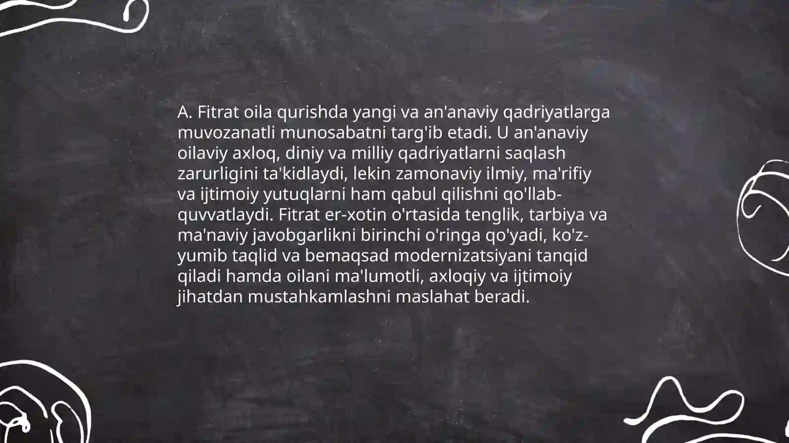 A.Fitratning “Oila asari”dagi oila qurish tartiblari va farzand tarbiyasiga oid g‘oyalar 4