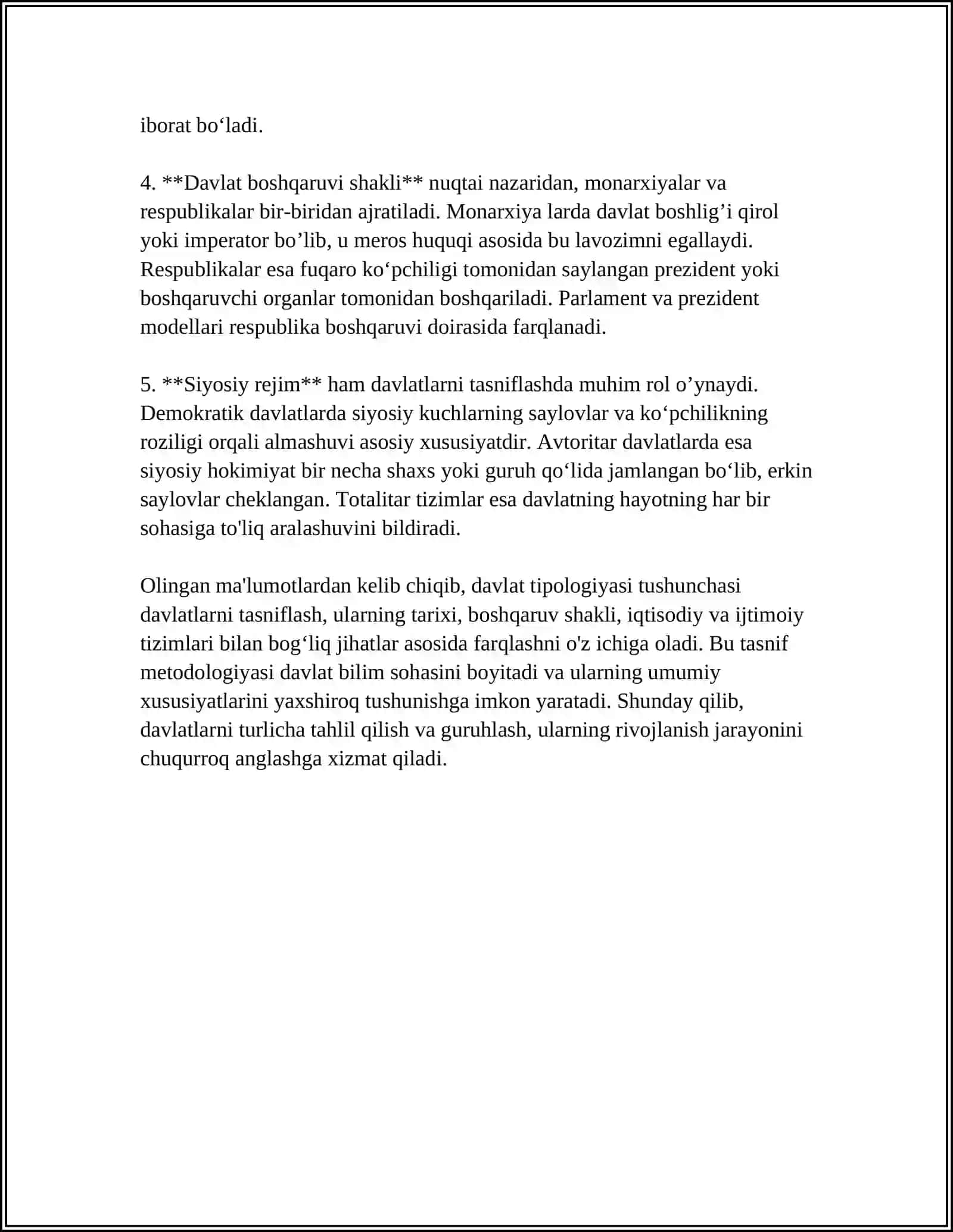 DAVLAT TIPOLOGIYASI MUAMMOSIGA FORMATSIYAVIY VA SIVILIZATSIYAVIY YONDASHUVLAR 4