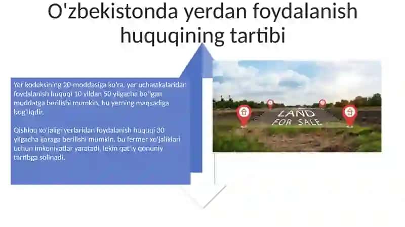 Yerga nisbatan mulk huquqi va yerdan foydalanish huquqi 4