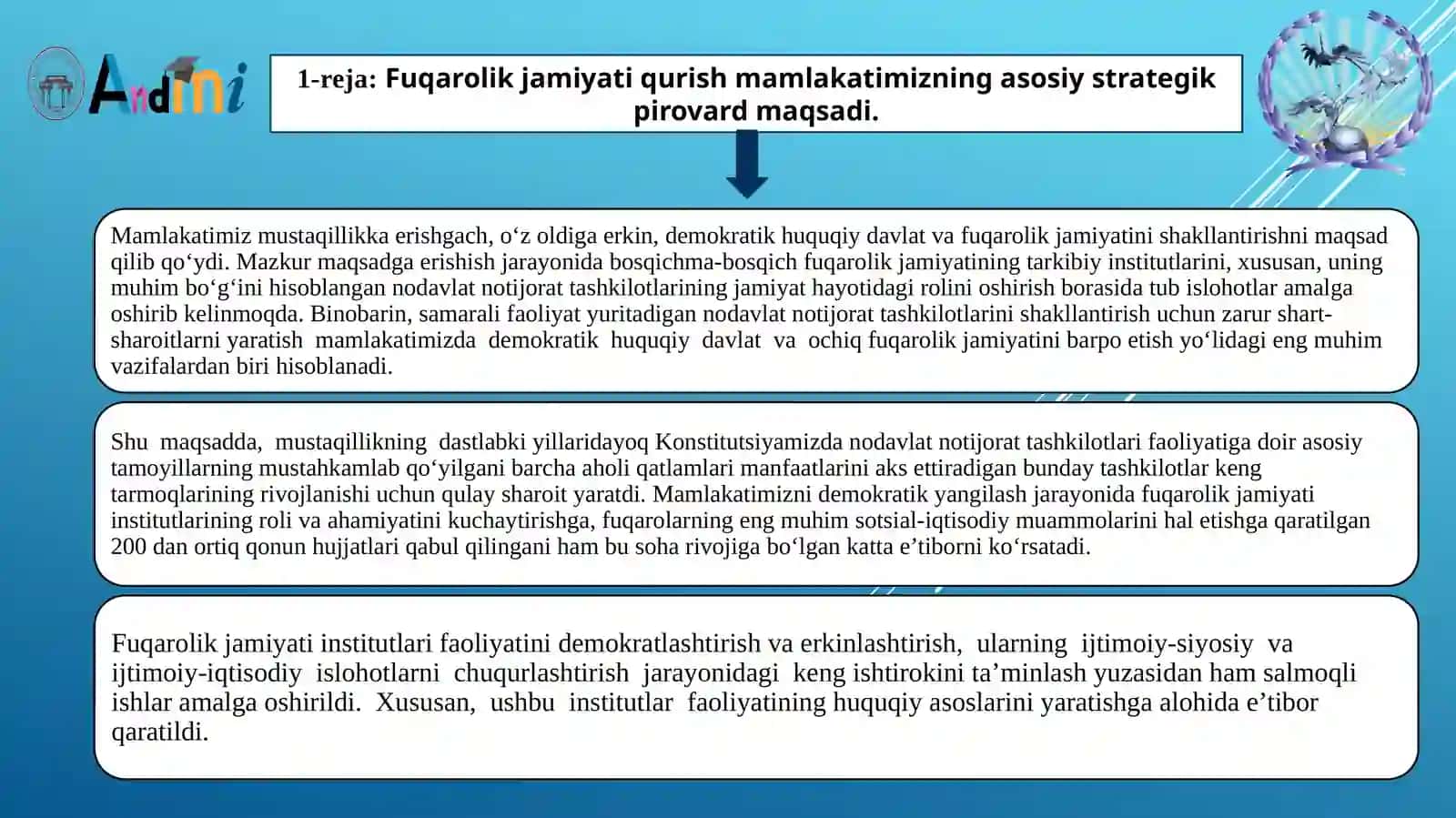 Fuqarolik Jamiyati Qurish Mamlakatimizning Asosiy Strategik Pirovard Maqsadi 4