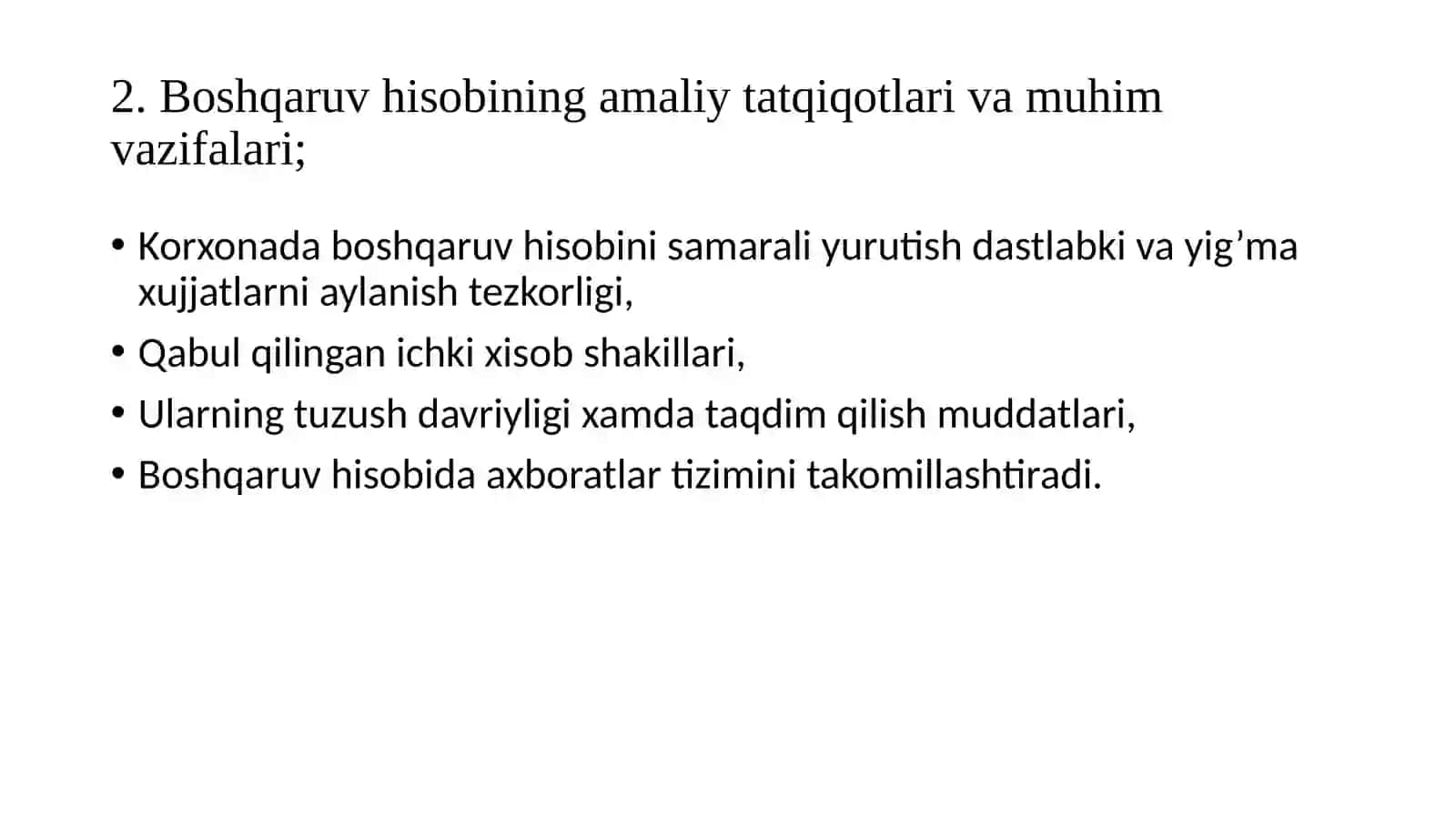 Boshqaruv hisobi yunalishidagi nazariy qarashlar va amaliy tatqiqotlar 4