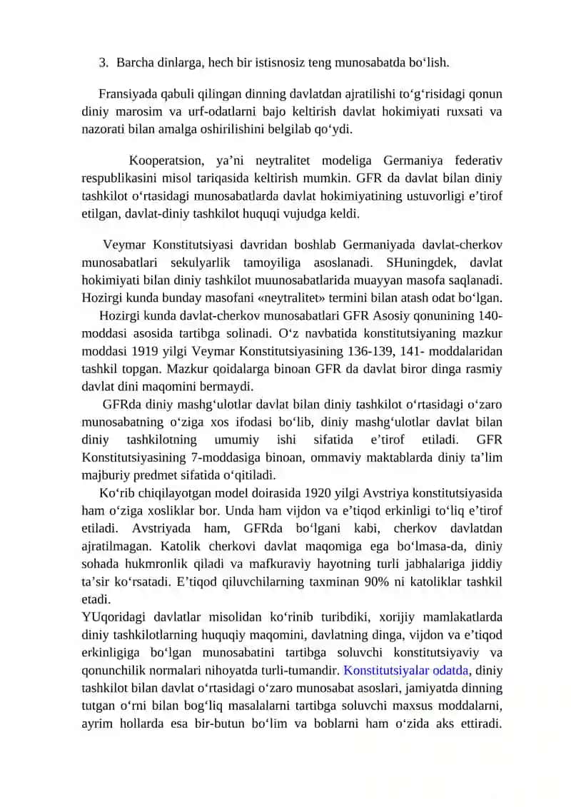 O‘zbekistonda Davlatning Din va Diniy Tashkilotlar Bilan Munosabati 4