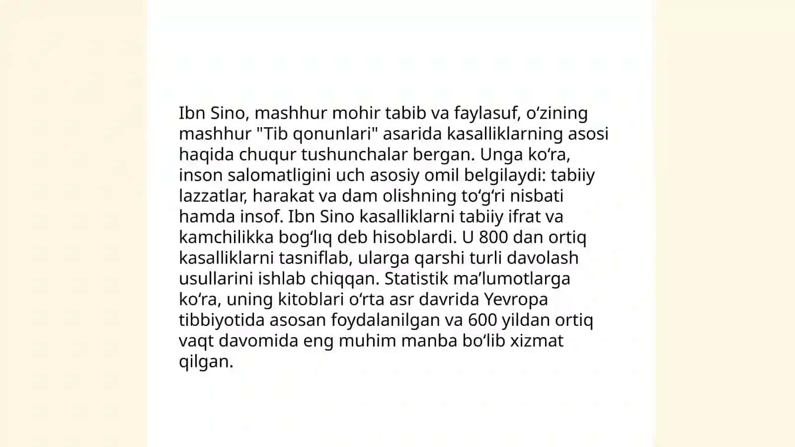 Ibn Sinoning kasalliklar kelib chiqishidan falsafiy nazariyalari 4