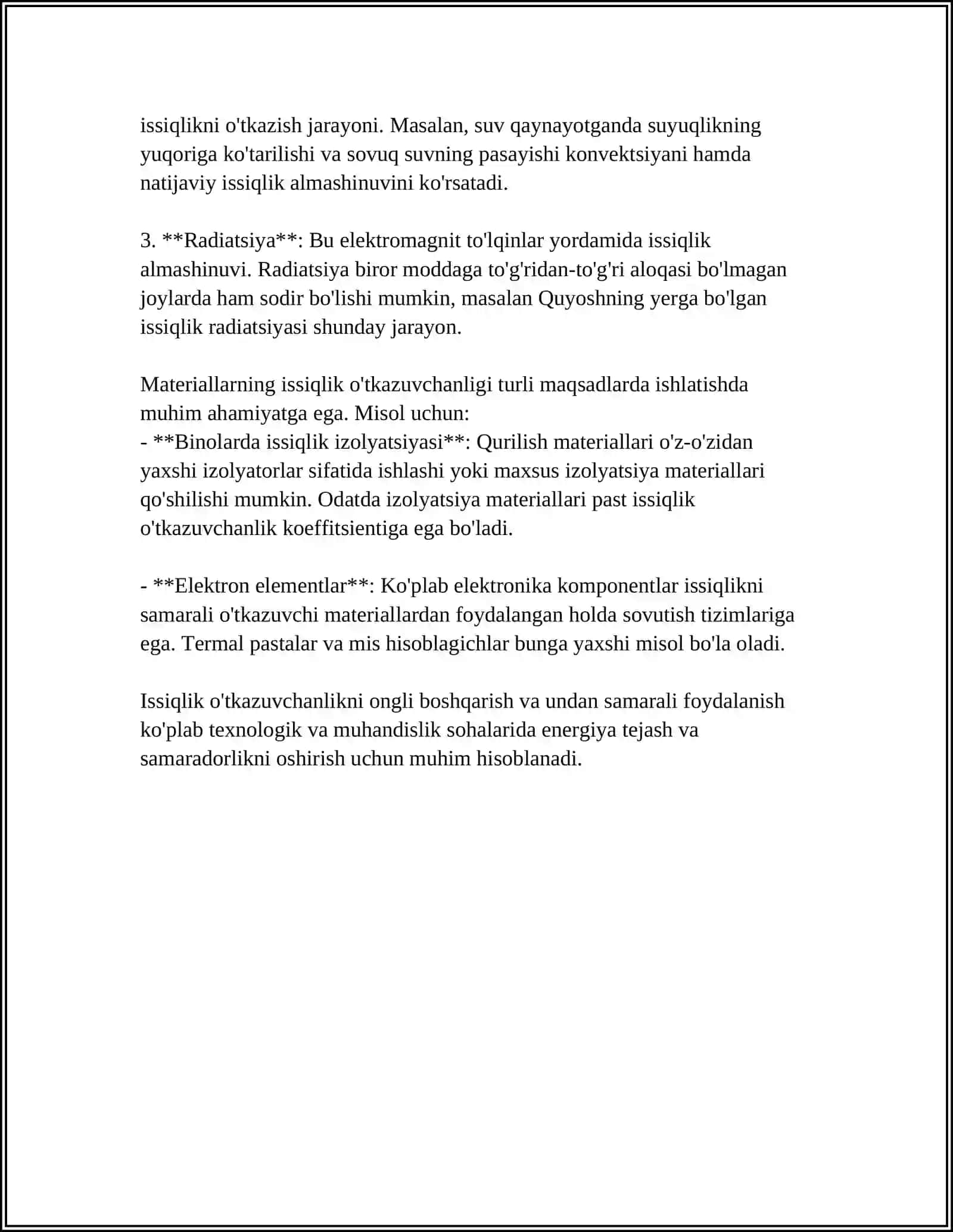 STANDART HASIL BOLISH ISSIQLIK HAQIDA TUSHINCHA 4