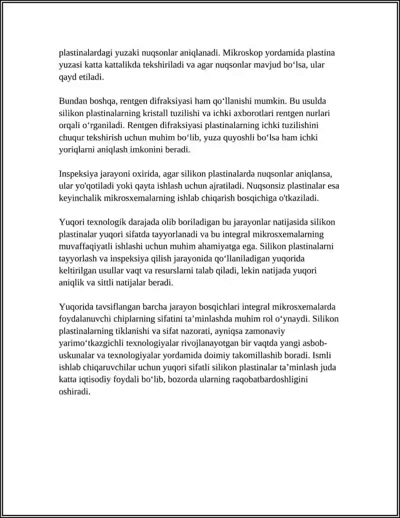 YARIMO‘TKAZGICHLI INTEGRAL MIKROSXEMALARNI TAYYORLASH TEXNOLOGIYALARINING ASOSIY BOSQICHLARI 4