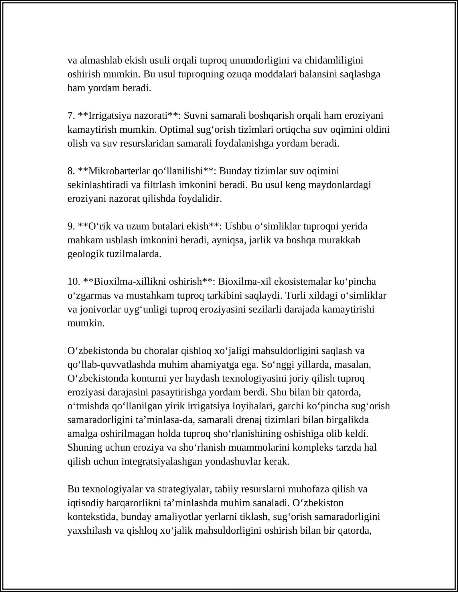 TUPROQLARNI MUHOFAZA QILISH VA OQILONA FOYDALANISH 4