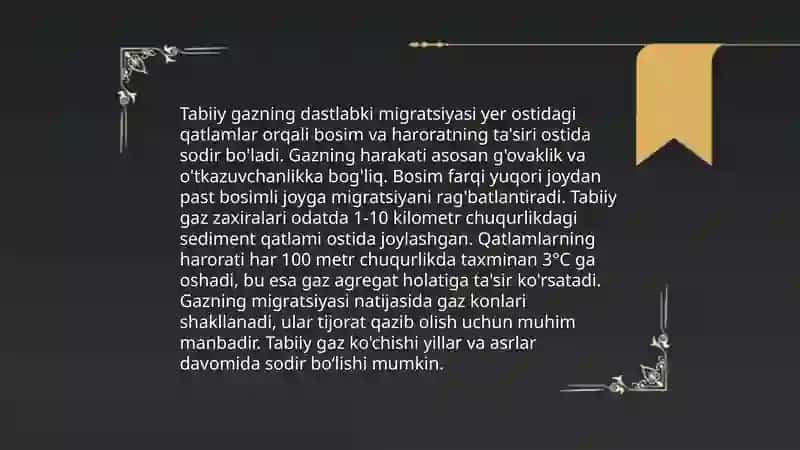 Neft va tabiiy gazning yer po'stida siljishi (migratsiyasi) 4