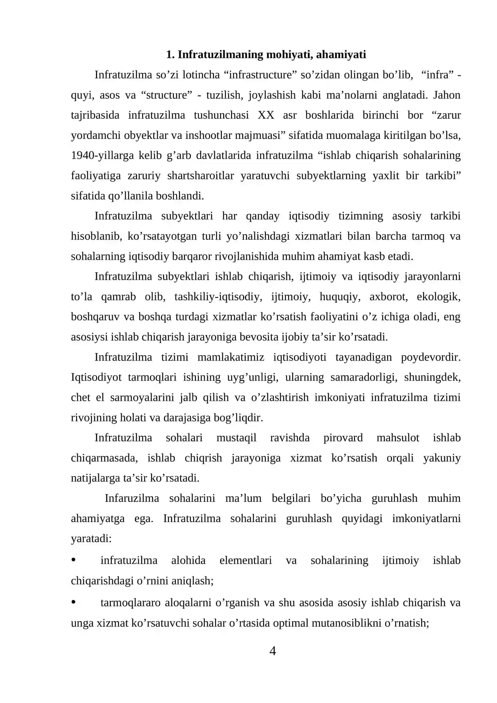 Qishloq xo‘jaligida infratuzilma sub'ektlarini tashkil etish va rivojlantirish yo'llari 4