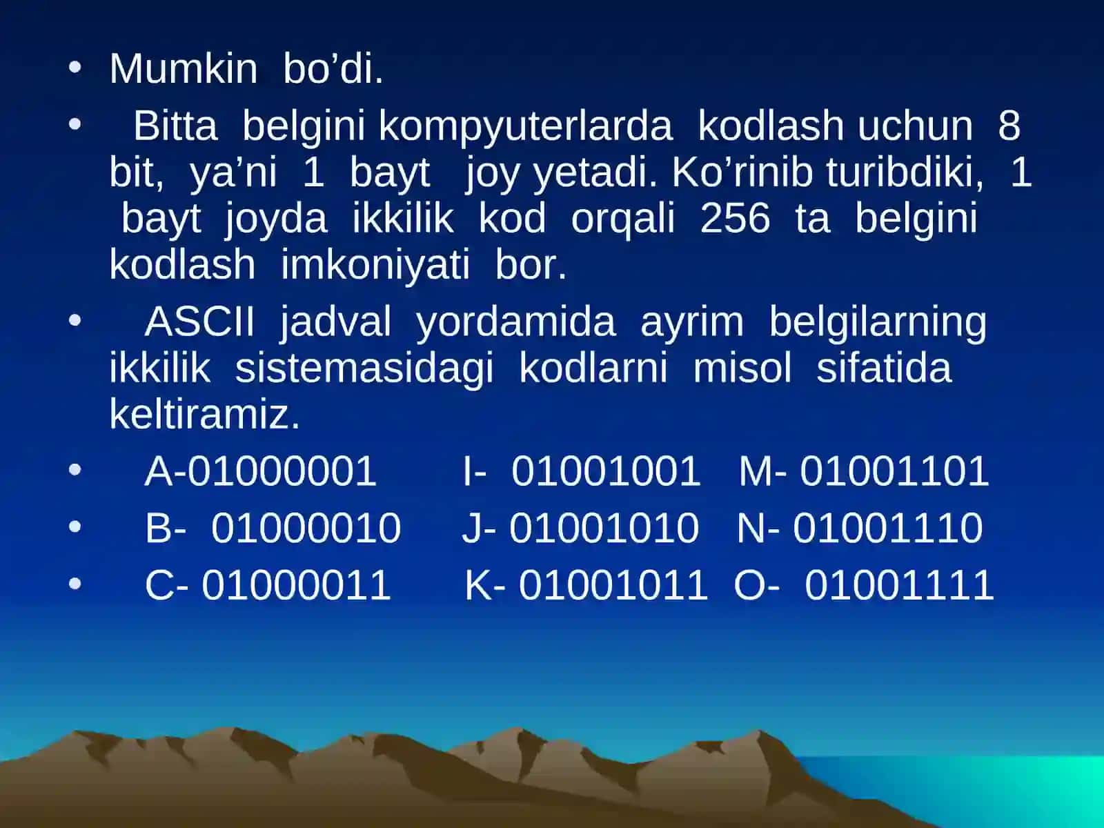 Axborotlarning kompyuterda tasvirlanishi 4