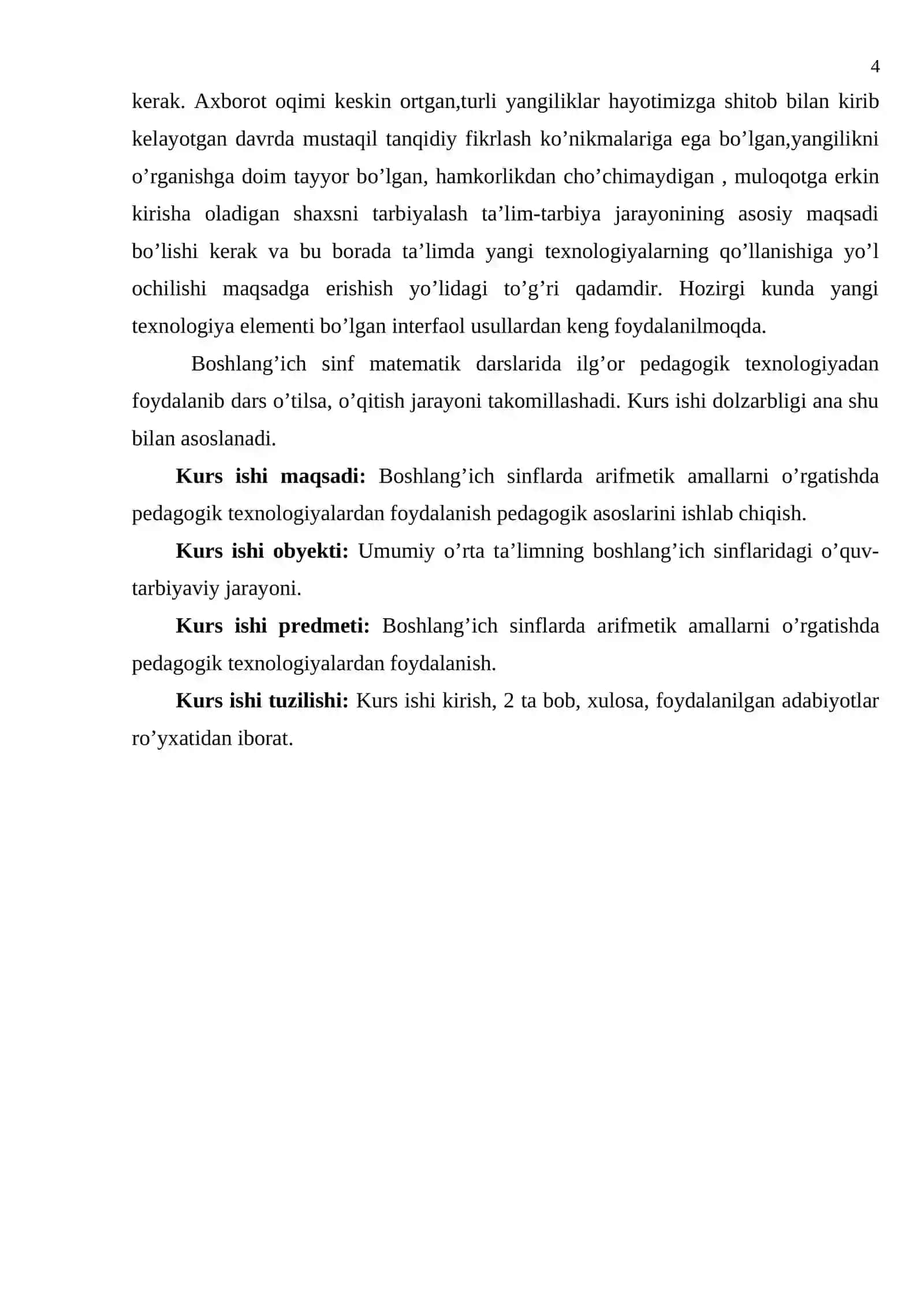 Boshlang’ich sinf matematika darslarida arifmetik amallarni o’rgatish metodikasi 4