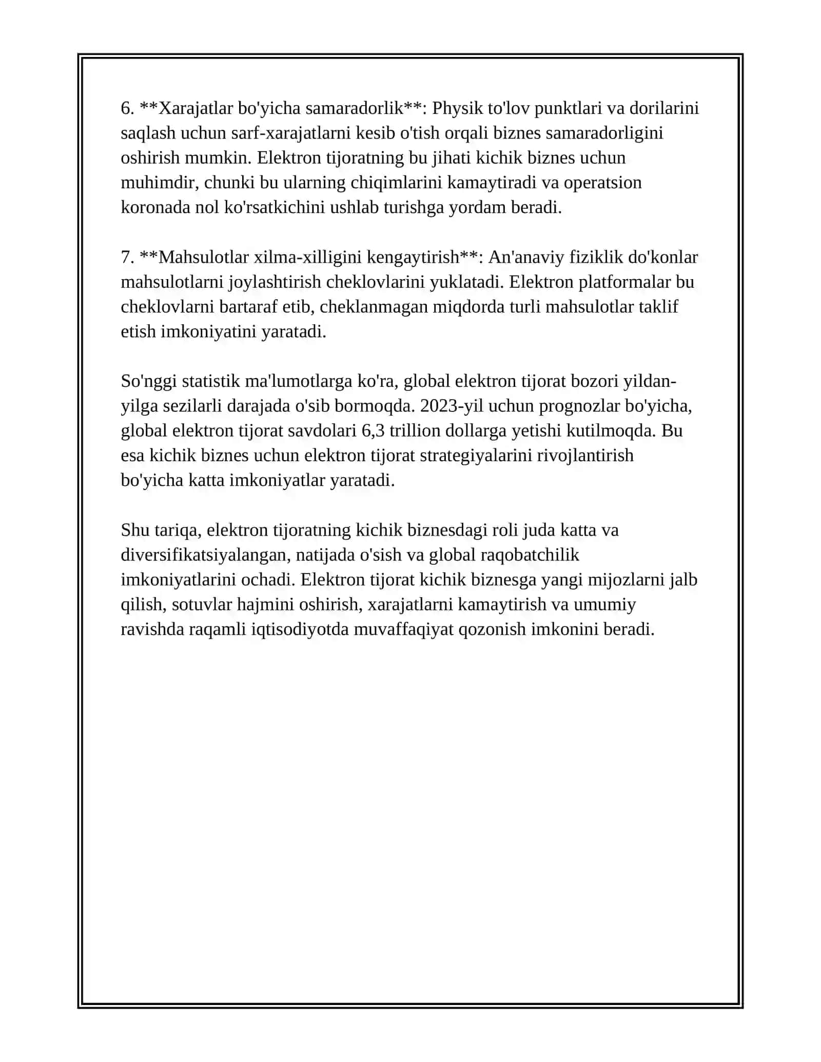 KICHIK BIZNESDA ELEKTRON SAVDO VA MARKETING VOSITALARIDAN FOYDALANISHNING TAHLILI 4