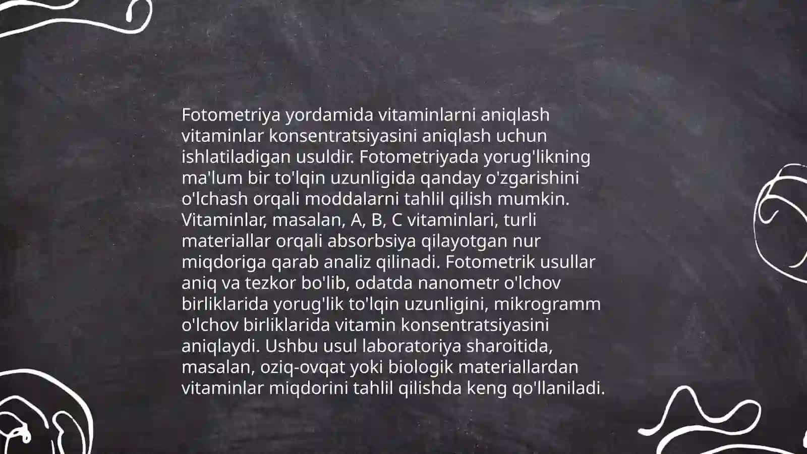 Mevalarda vitaminlarni aniqlash usullari 4