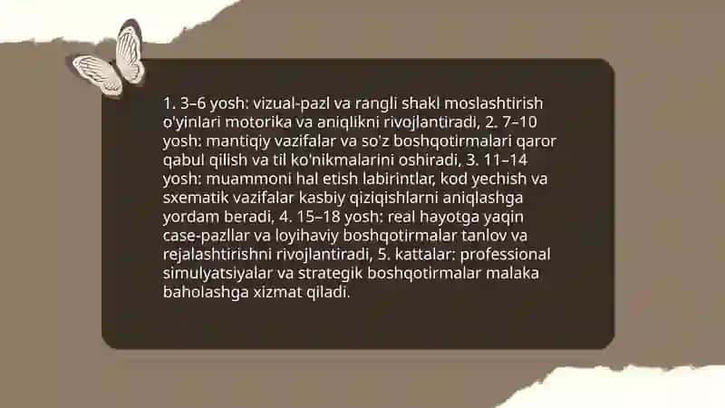Boshqotirmalar kasb-hunarga yoʻnaltirishda 4