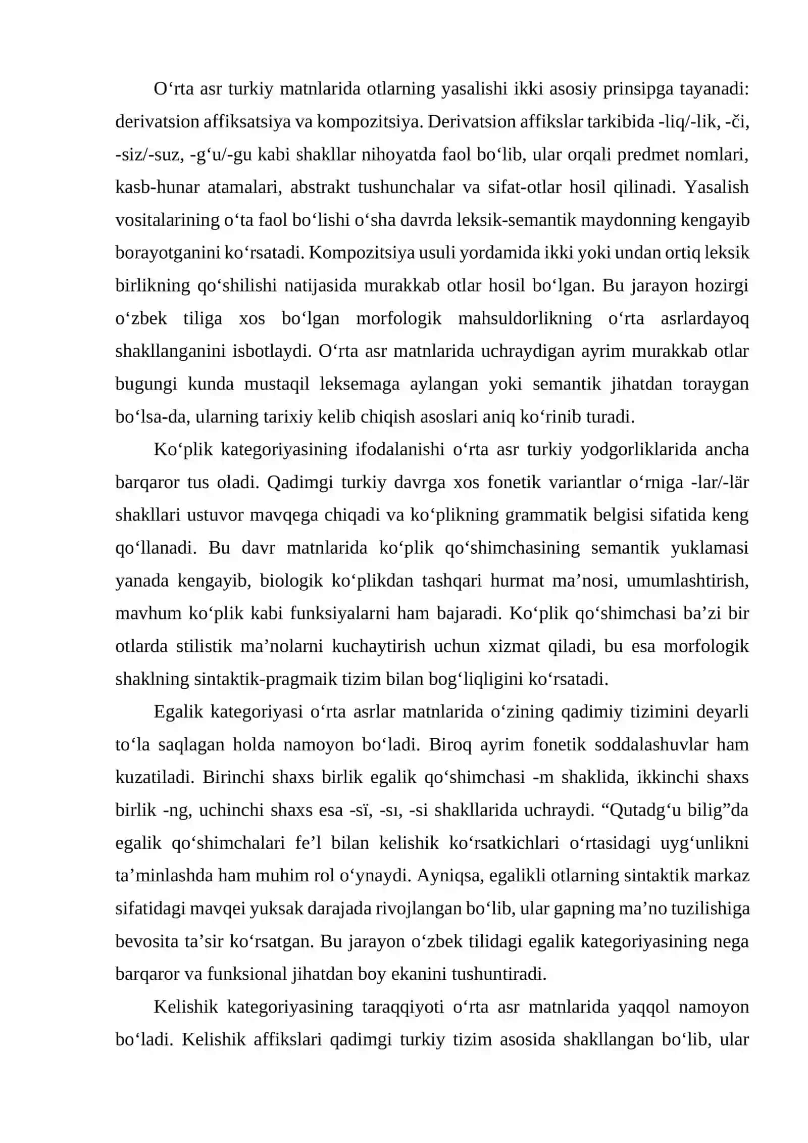 O‘ZBEK TILINING TARIXIY MORFOLOGIYASI OT SO‘Z TURKUMI 4