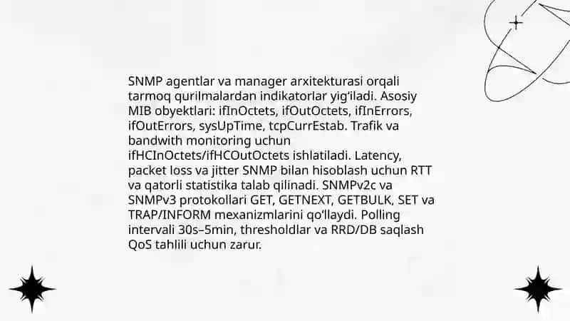 Kampyuter tarmoqlari monitoring qilish va QoS(Quality of Service) korsatkichlarini baxolash 4