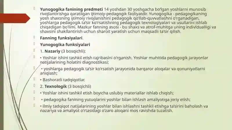 Yunnogogika – pedagogikaning mustaqil sohasi sifatida 4