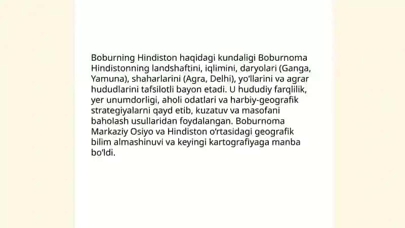 Zahiriddin Boburning geografik merosi va Hindiston asariga tavsif, XVIII asrda geografiyaning rivojlanish xususiyatlari 4