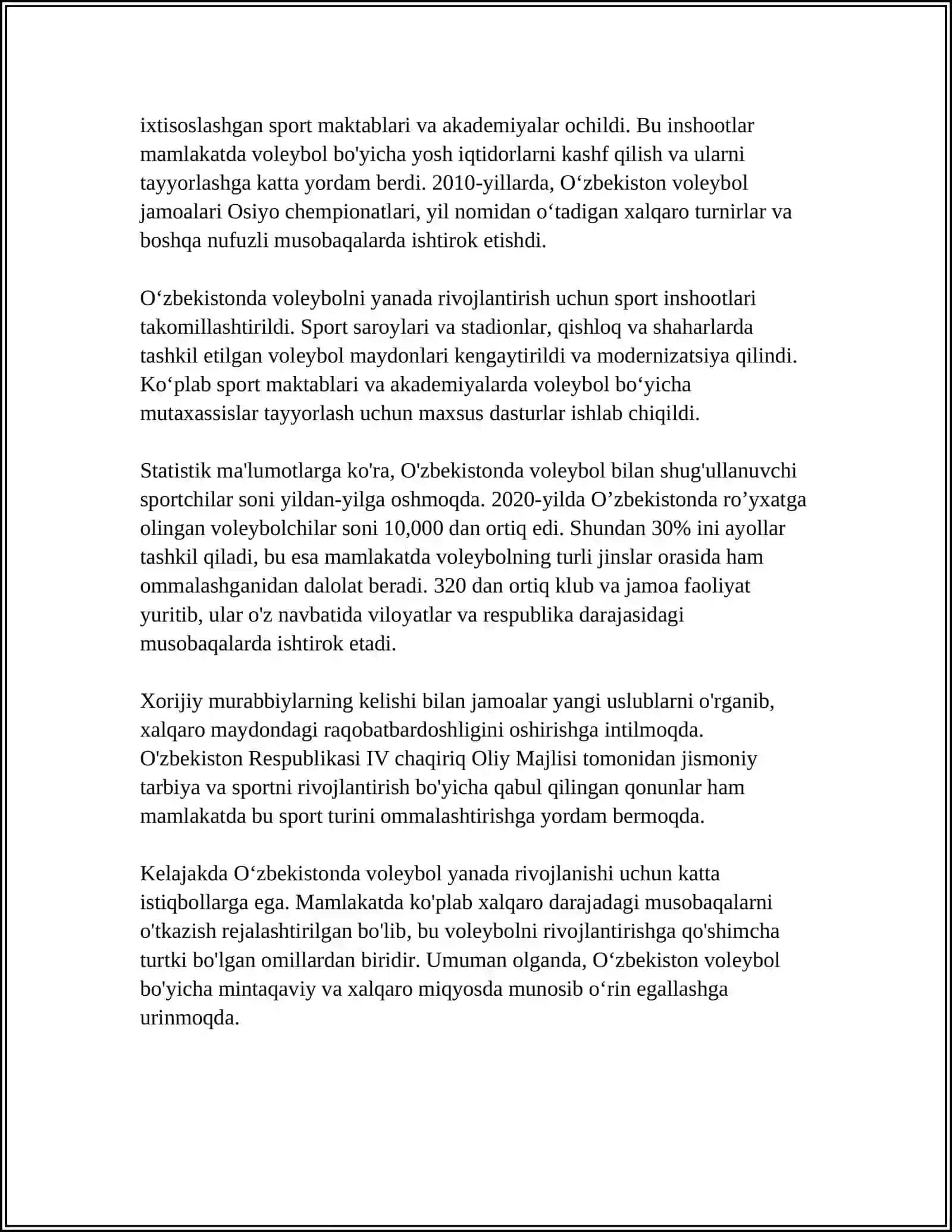 ÔZBEKISTONGA VOLEYBOLNI KIRIB KELISHI 4
