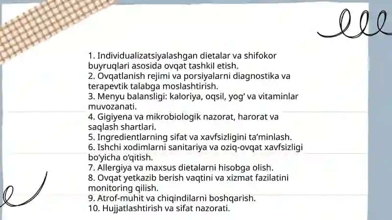 Bemorlarning ovqatlanishini tashkil etish va uning gigienik nazorati 4