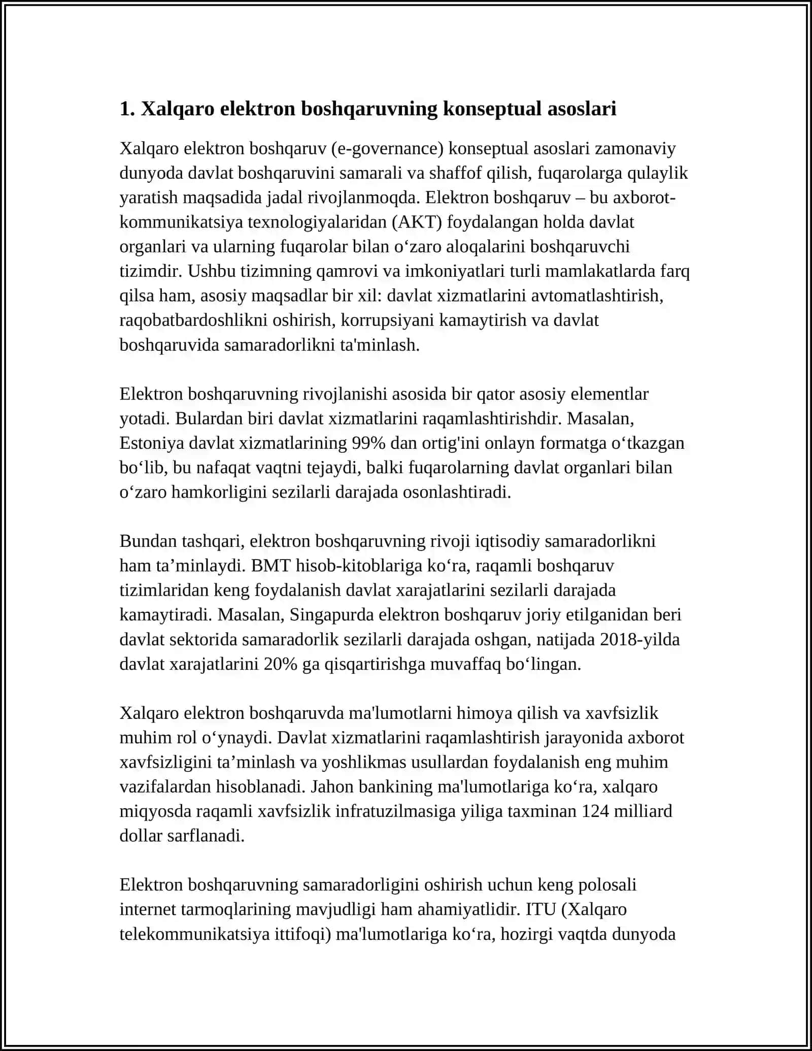 XALQARO VA MILLIY MIQYOSDA ELEKTRON BOSHQARUVNING SHAKLLANISH ASOSLARI: HUQUQIY VA QIYOSIY TAHLIL 4