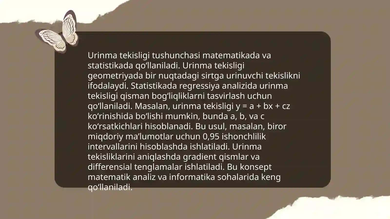 2-tartibli sirtlarning urinma tekisligi 4