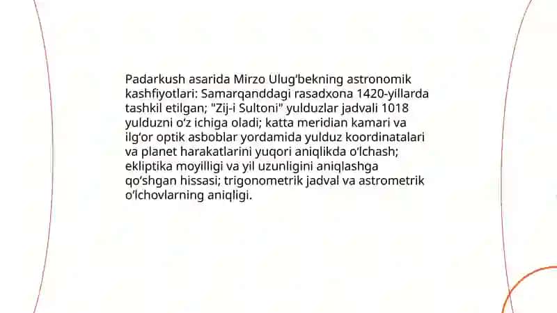 Mirzo Ulugʻbek hayoti va ijodi Padarkush 4