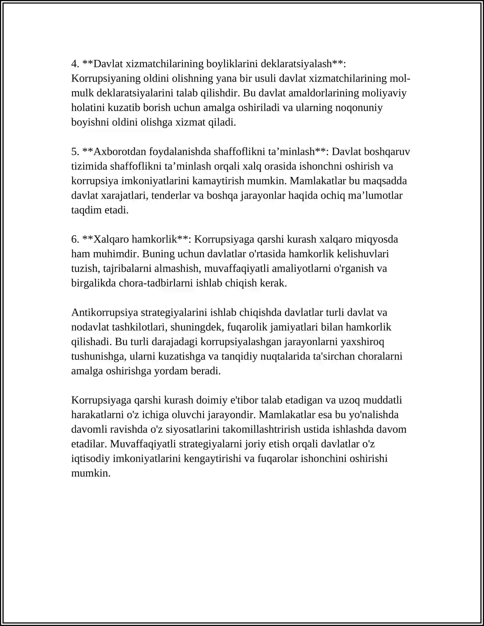 O'ZBEKISTONDA KORRUPSIYAGA QARSHI KURASH MEXANIZMLARI 4