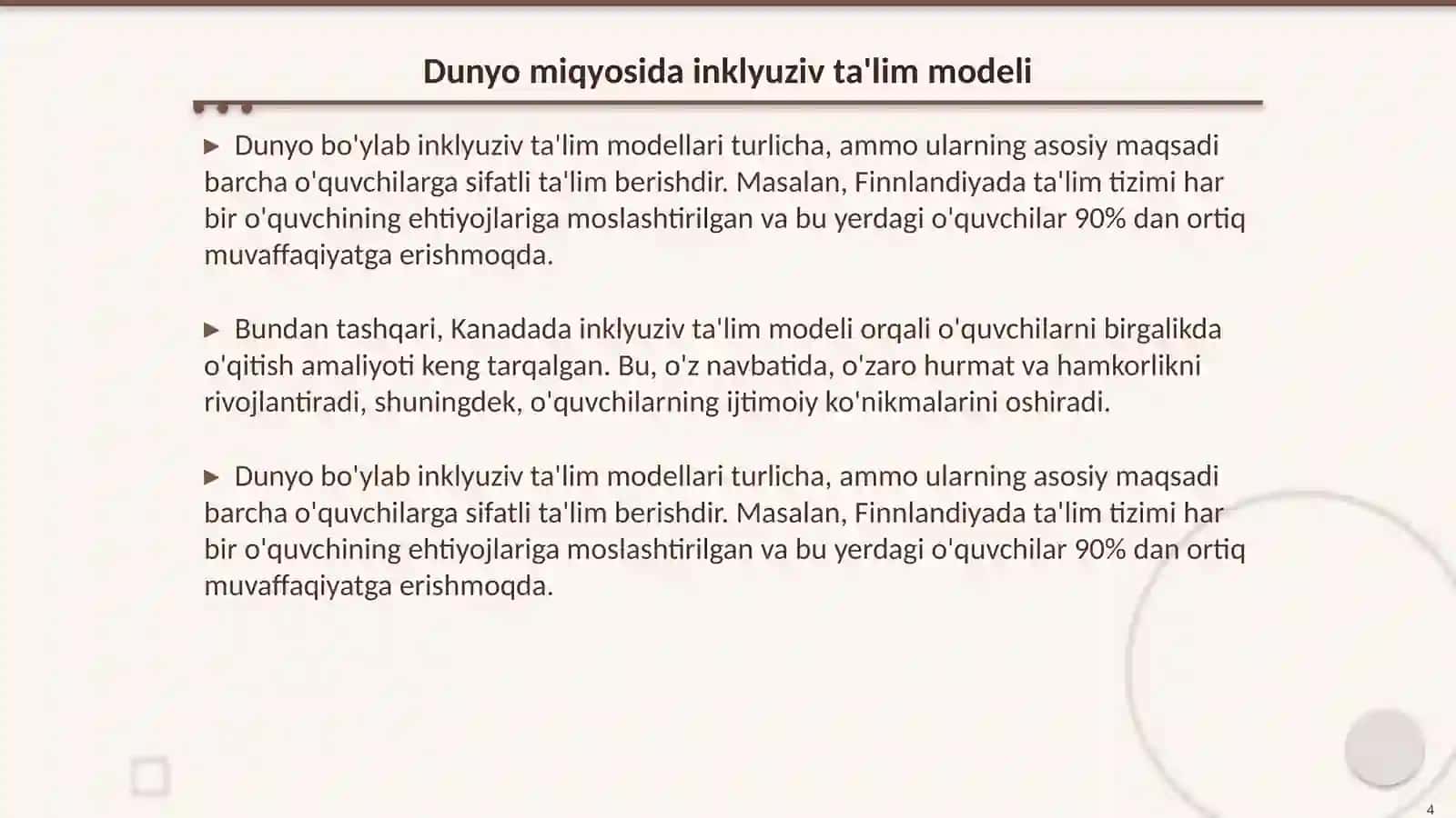 Dunyo hamjamiyatida inklyuziv ta'lim 4