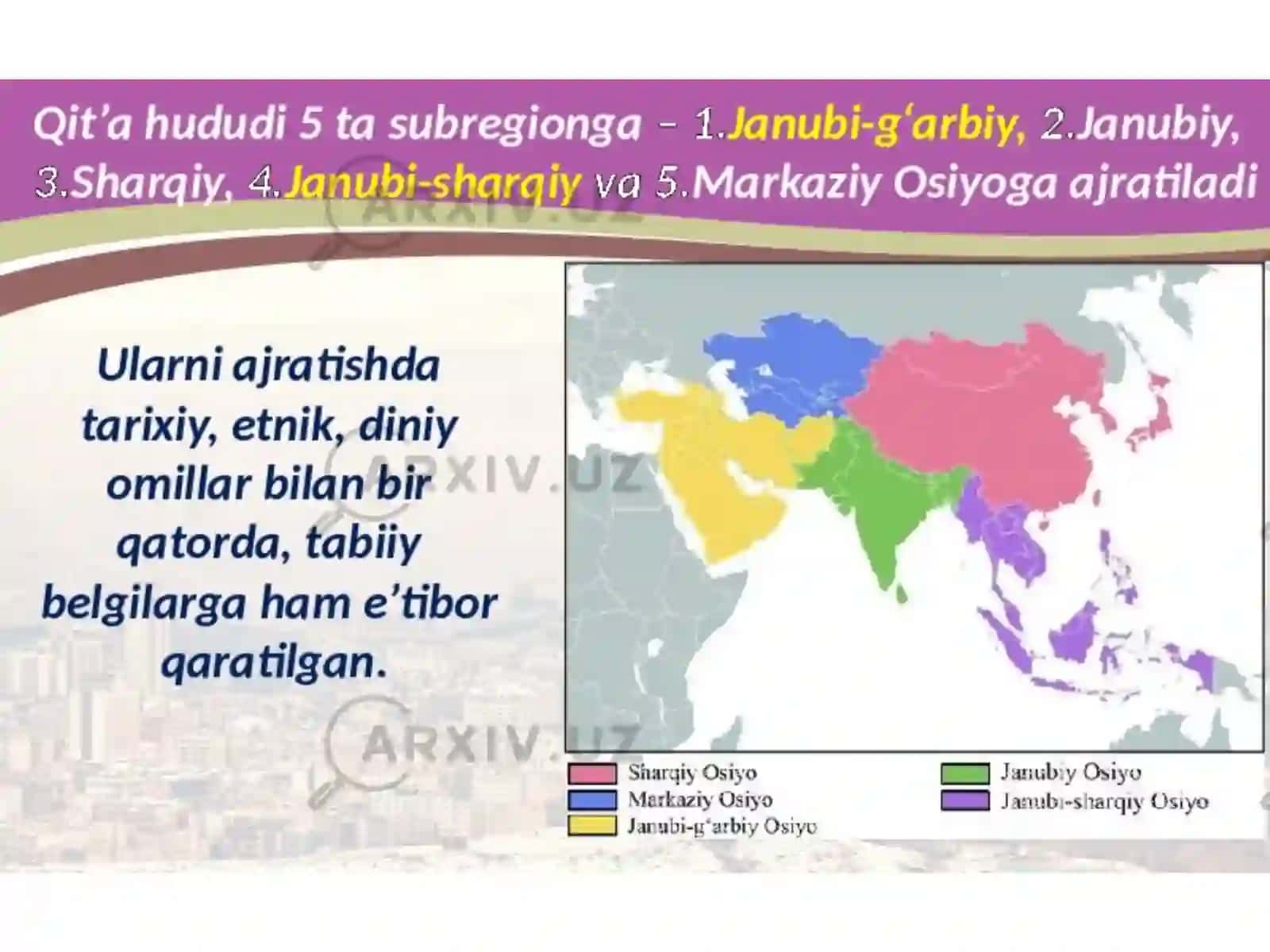 Janubi-G'arbiy va Janubiy Osiyo davlatlari, Sharqiy va Janubiy-Sharqiy Osiyo davlatlari 4