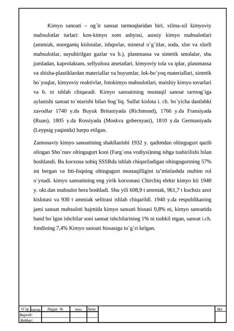 O`zbekiston Respublikasi Prezidenti Shavkat Mirziyoev 2019 yil 21 fevral kuni neft-gaz hamda kimyo sanoatida olib borilayotgan islohotlar natijadorligini tahlil qilish 4
