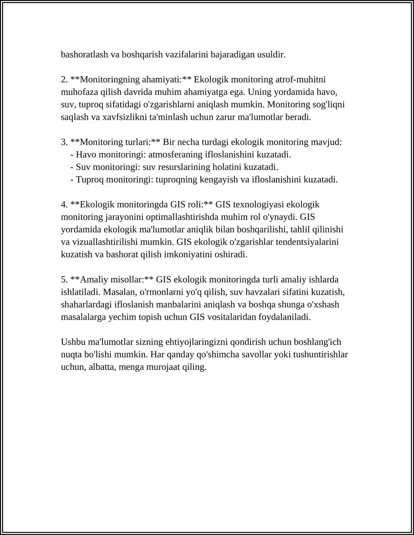 EKOLOGIK MONITORINGDA GIS TEXNOLOGIYALARIDAN FOYDALANISH 4