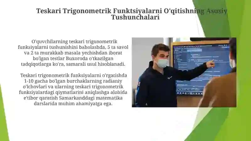 Teskari trigonometrik funktsiyalarni o‘qitish metodikasi 4