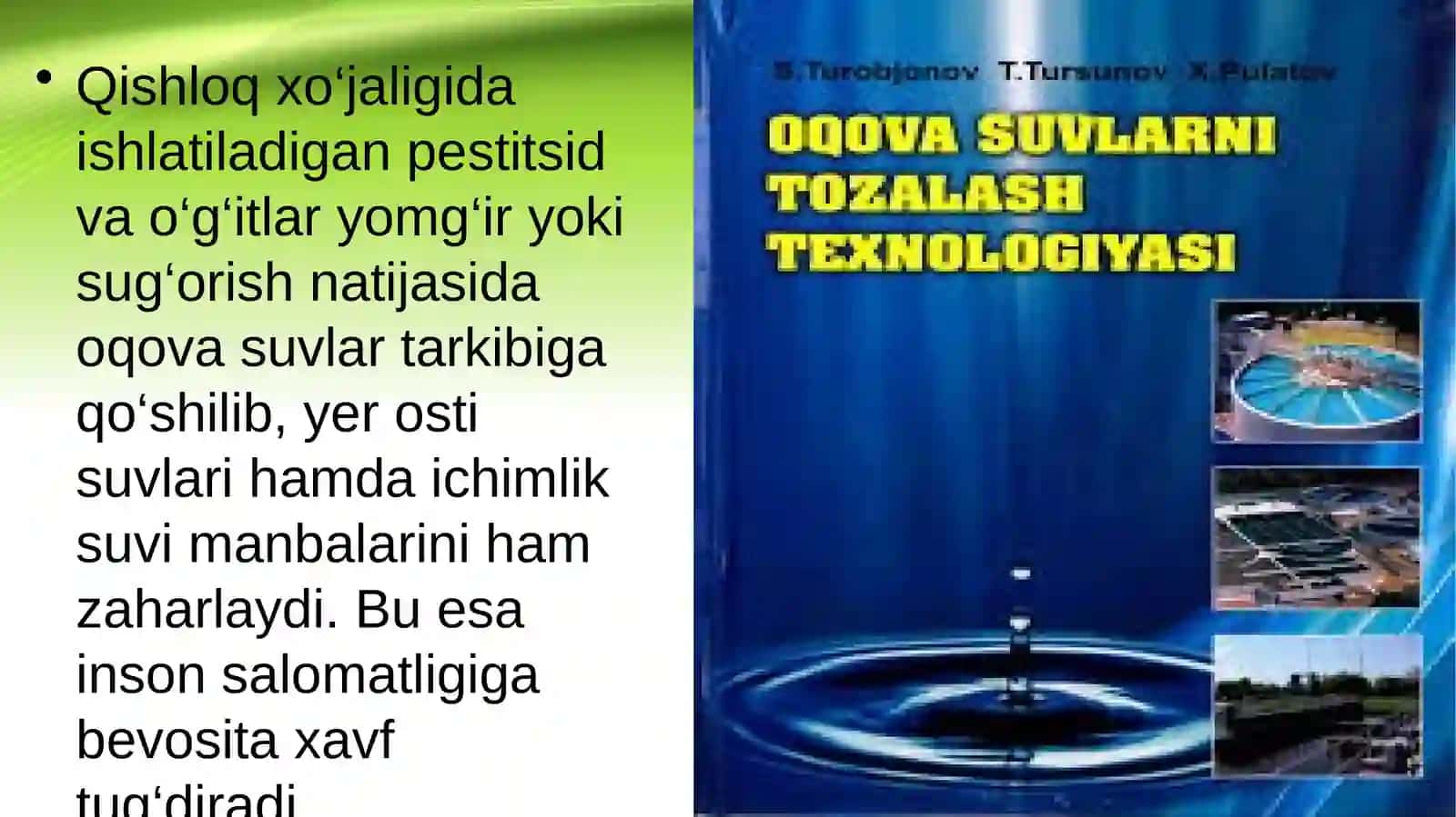 Oqova suvlarni kimyoviy usul bilan tozalash 4