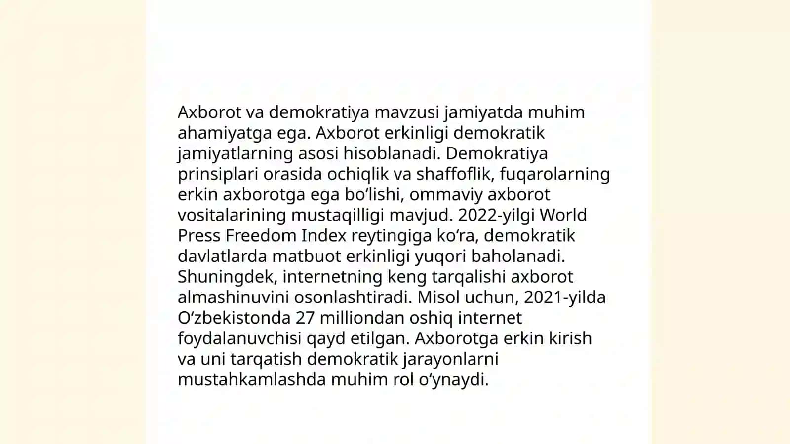 Axborotning jamiyatda tutgan oʻrni va ahamiyati 4