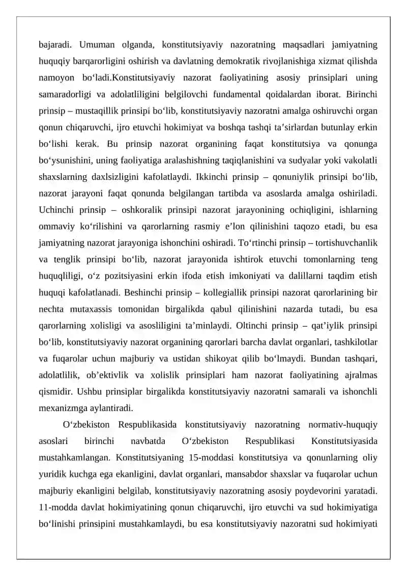 O‘zbekiston Respublikasida konstitutsiyaviy nazorat tushunchasi va uning amalga oshirilishi 4