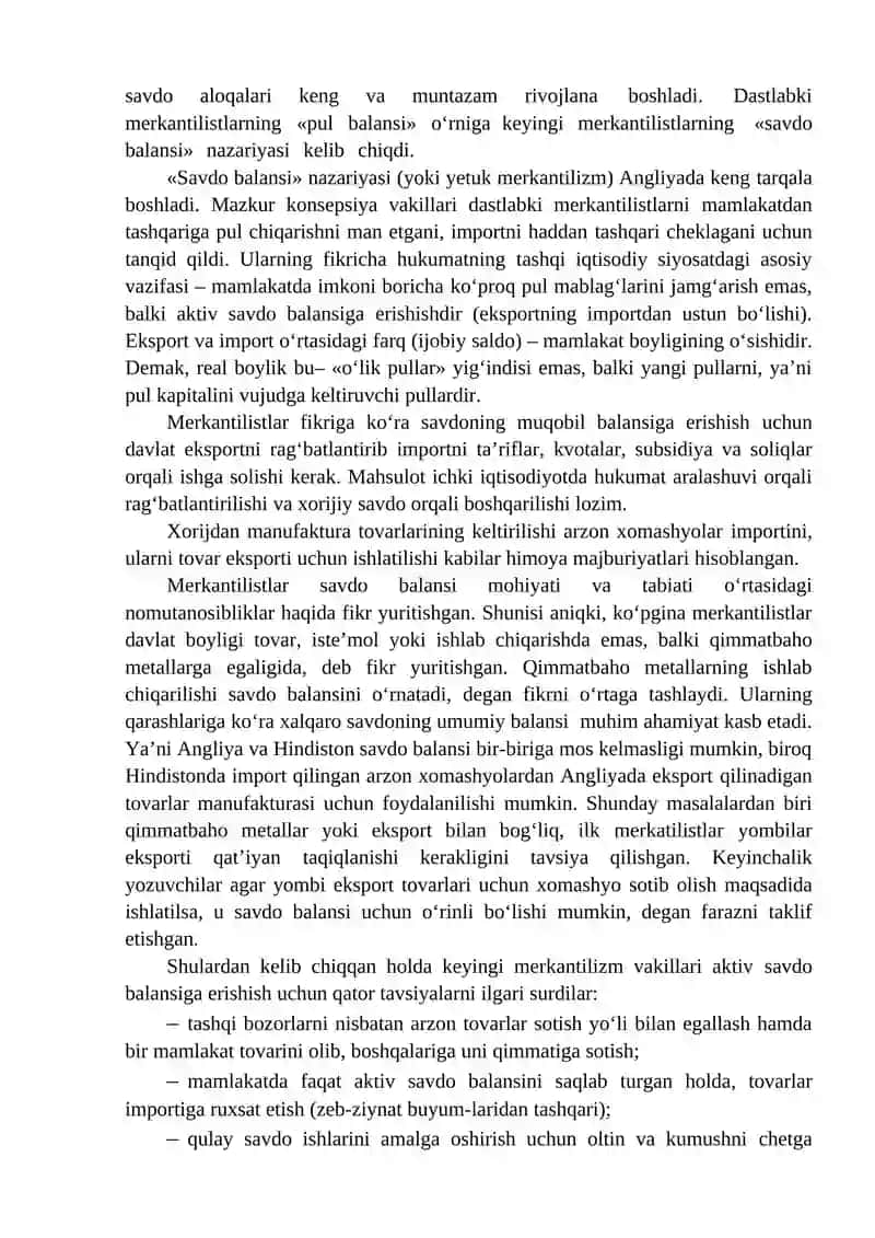 MERKANTILIZM IQTISODIY TA’LIMOTINING MOHYATI VA AHAMIYATI 4