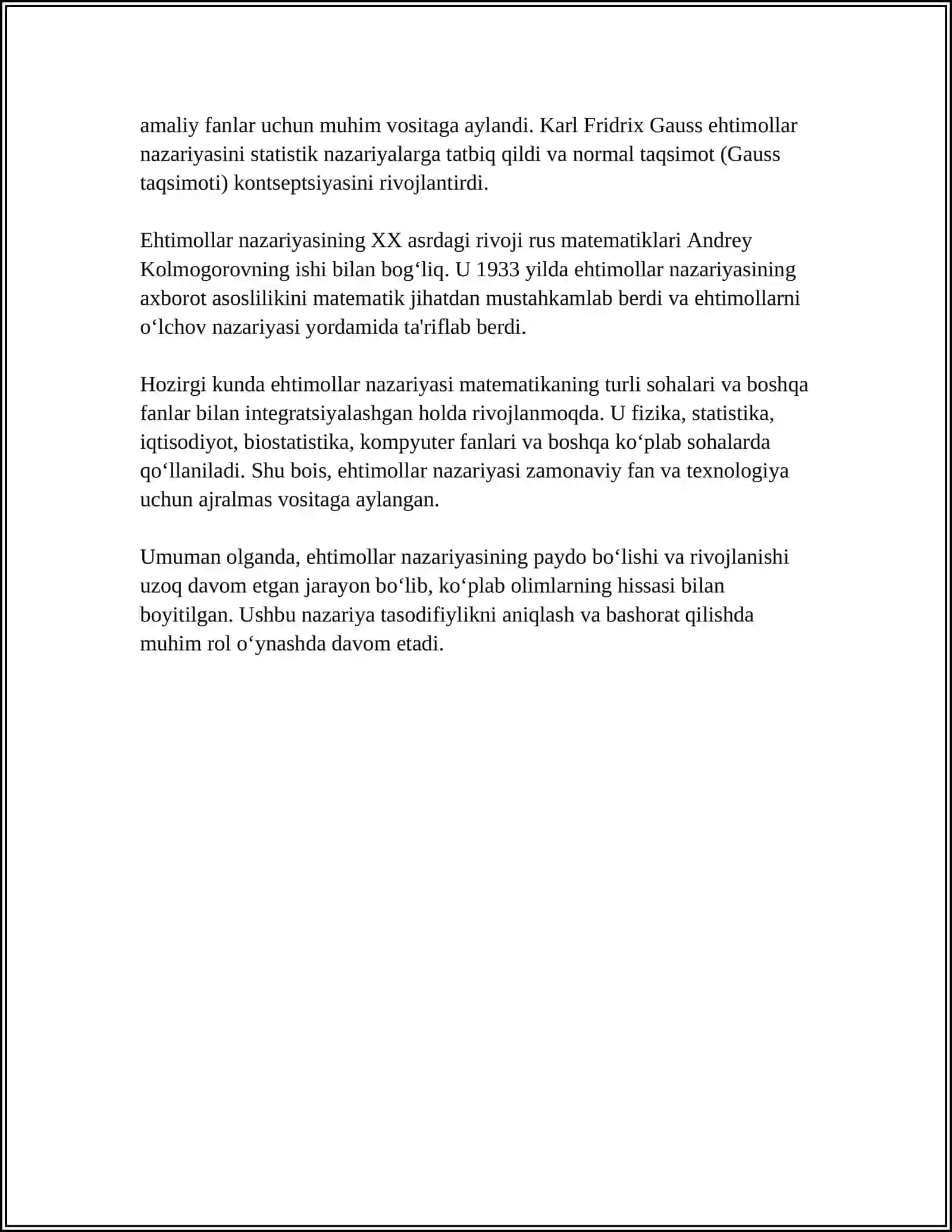 Ehtimollar Nazariyasi va Matematik Statistika Tarixi 4