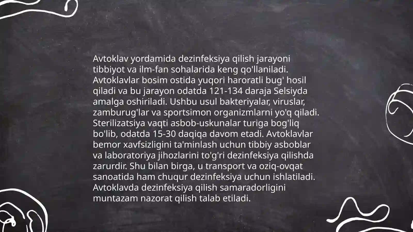 Zamonaviy xirurgik asboblar.Dezinfeksiya uchun qoʻllaniladigan asosiy kimyoviy vositalar 4