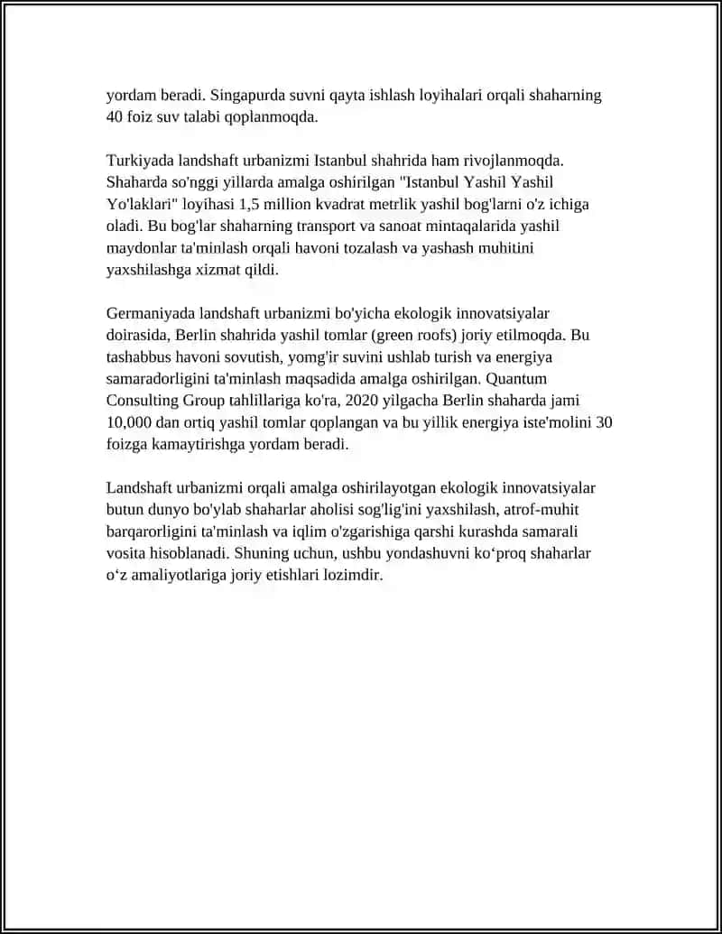 Landshaft urbanizmida ekologik innovatsiyalar 4