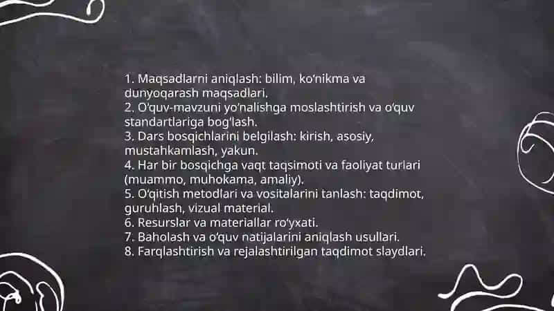 Dars ishlanmasi va taqdimot slaydlarini tayyorlash 4
